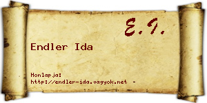 Endler Ida névjegykártya